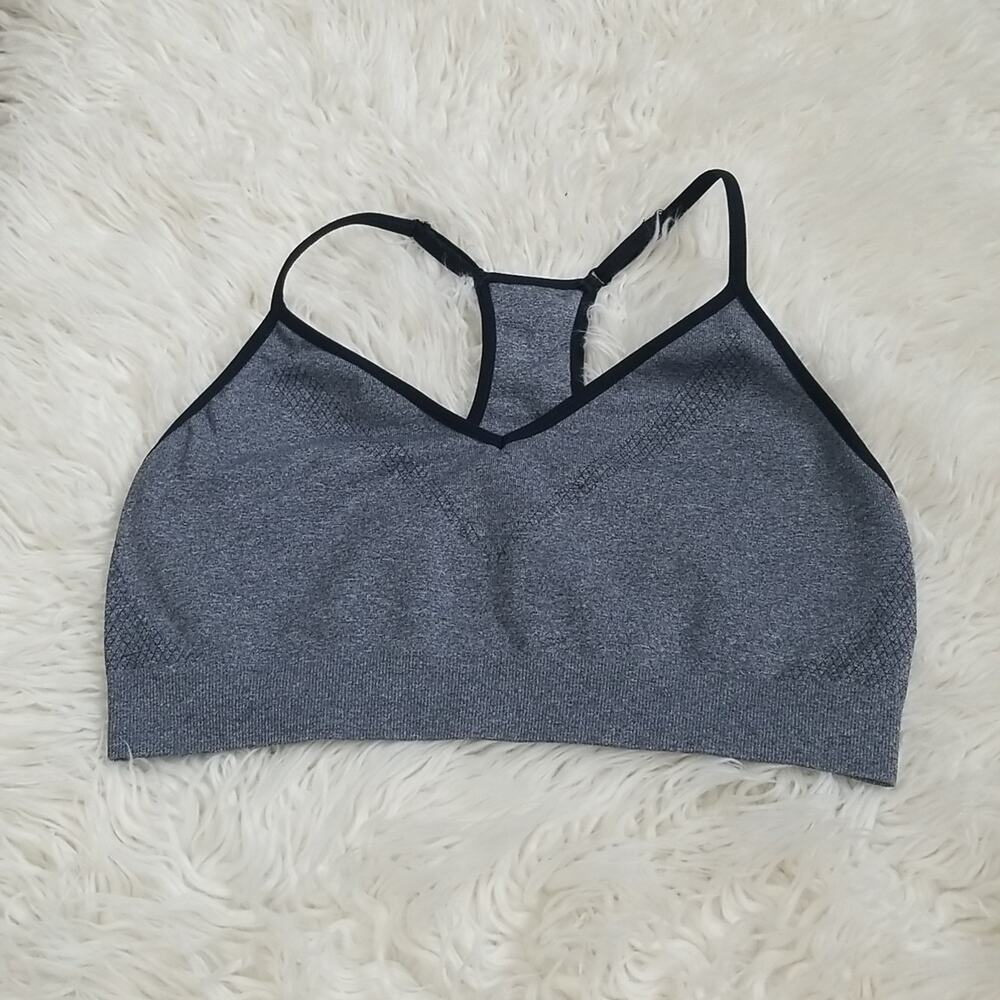 Hylete Heather Grey Sports Bra Women’s Size Large Strappy Back Workout
